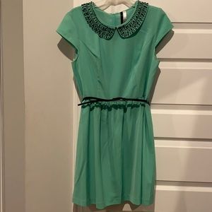 Belted Peter Pan Collar Dress